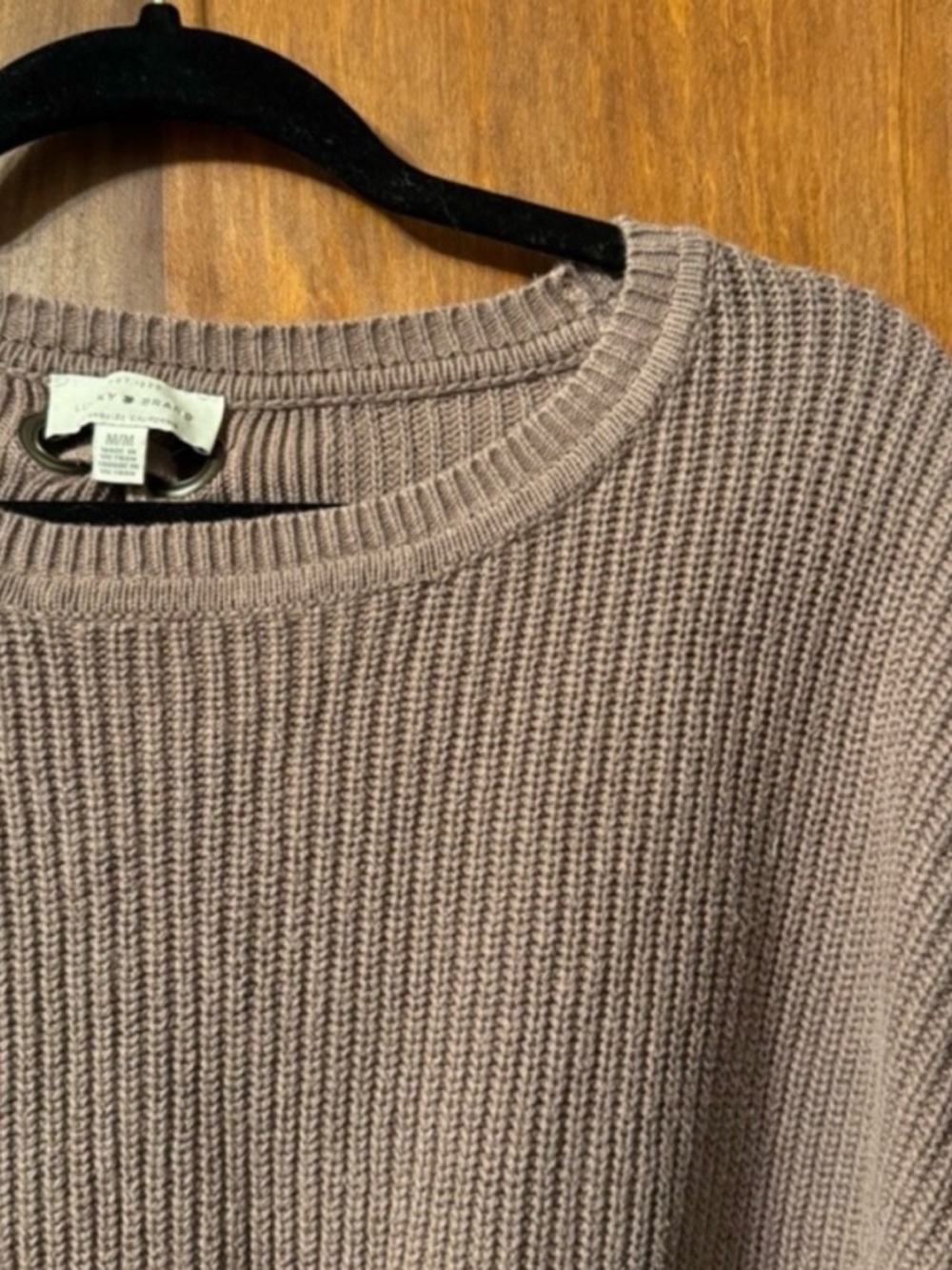 Lucky Brand Taupe Knit Sweater - Size Medium - Picture 5 of 5